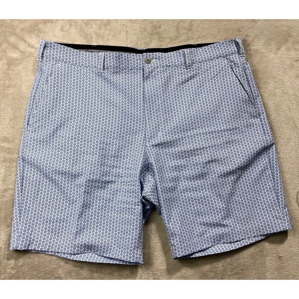 ProTour Golf Shorts Mens 40 Blue White‎ Floral Geometric Performance Stretch